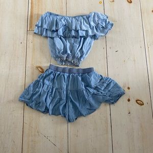 Blue Ruffle Summer Set